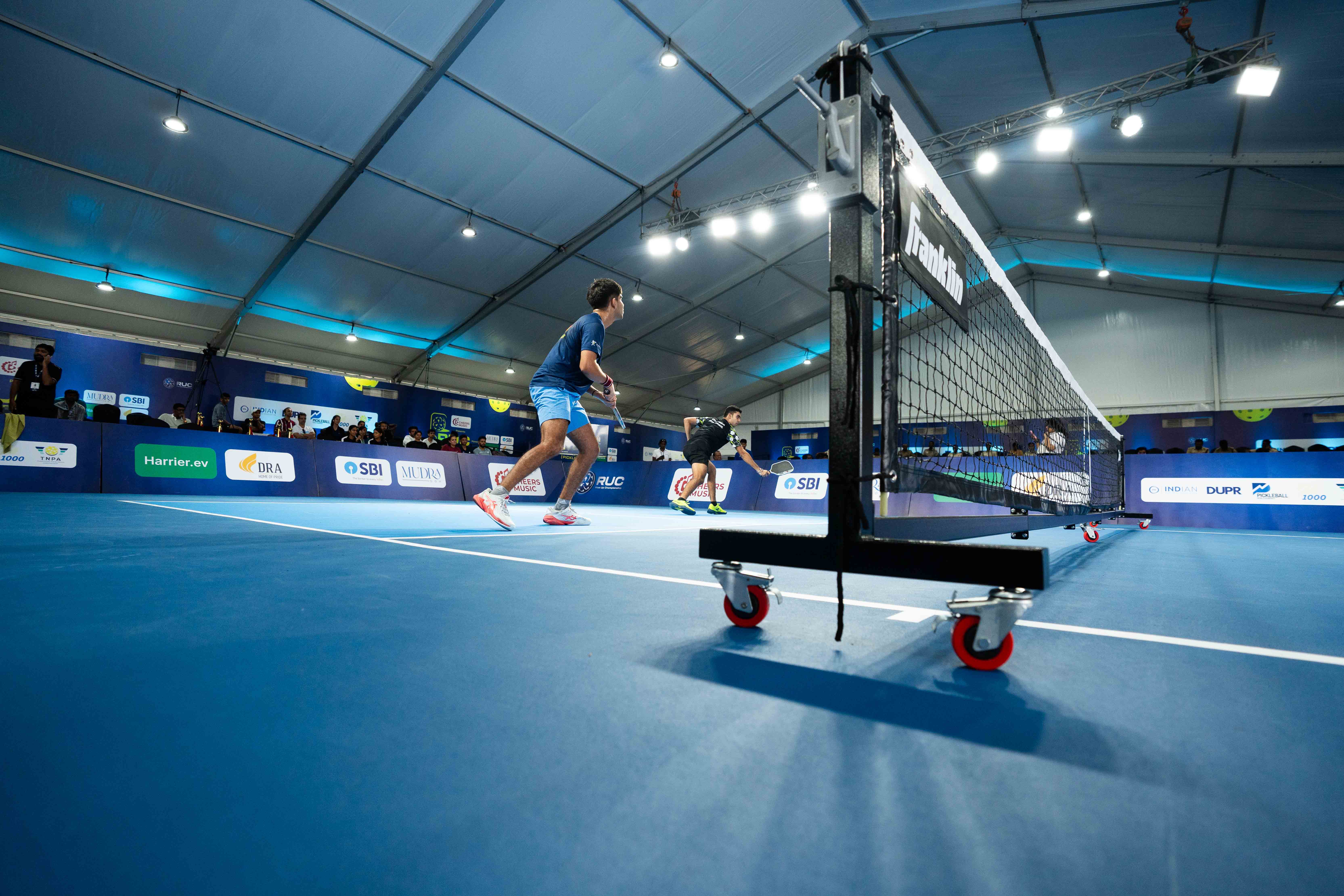 Padel player in action